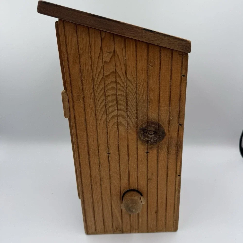 Beaver Creek Wooden Wall Mount Toilet Paper Holder w/ Storage Heart Cutout Brown